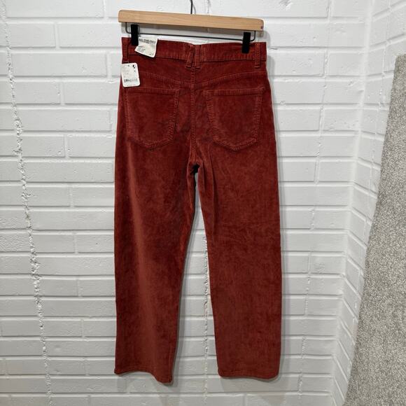 We the Free People NWT Corduroy Risk Taker High Rise Straight Red Sz 27 Western - Picture 6 of 16